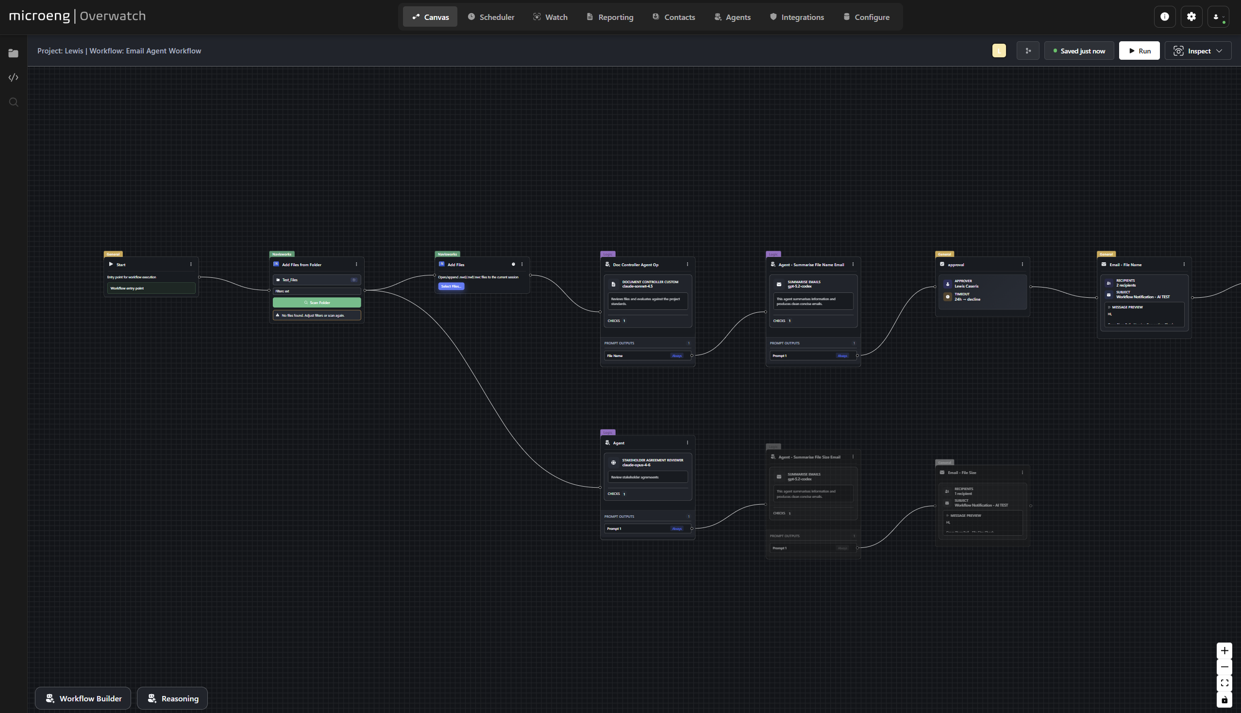 MicroEng Overwatch product interface